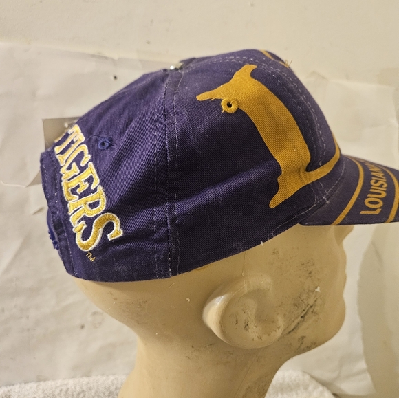 NOS lsu Louisiana state university BIG LOGO SNAPBACK HAT VINTAGE GLOBAL CAP NCAA - Picture 2 of 6